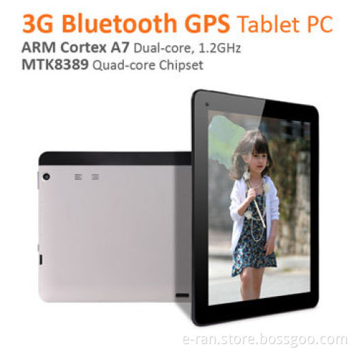 MTK8389 Quad Core Android Tablet PC with 3G Calling, GPU PowerVR SGX544, 1.2GHz